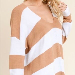 **NEW** Striped V Neck Sweater Pullover